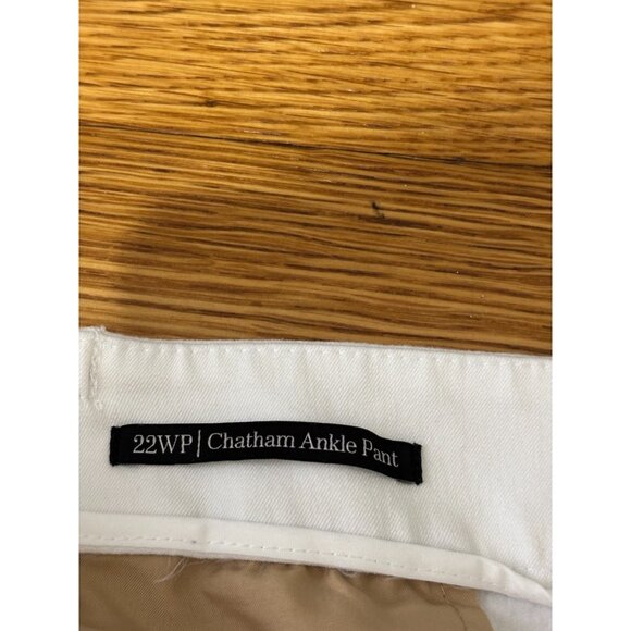 Talbots Chatham Ankle Pants Women's Size 22 WP Plus Petite White Elastic Waist - Picture 4 of 6